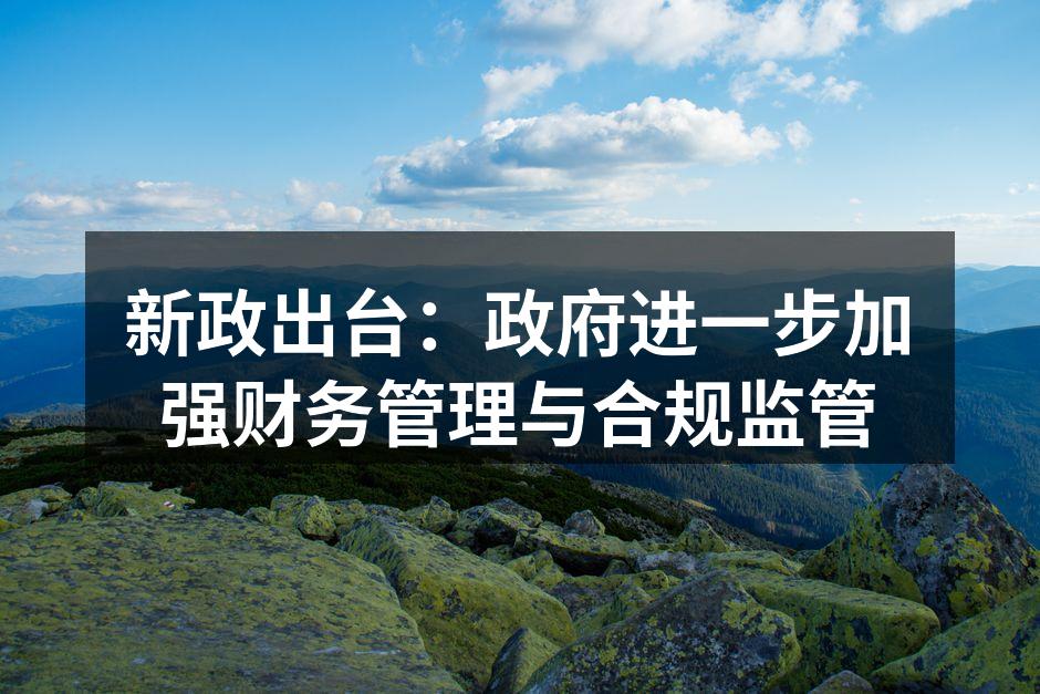 新政出台：政府进一步加强财务管理与合规监管