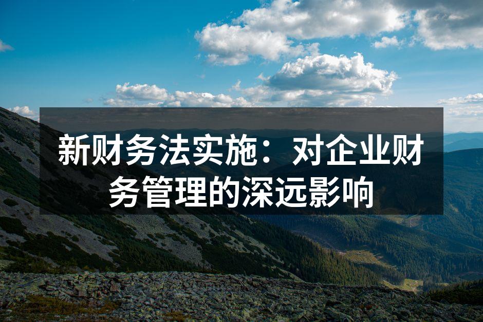 新财务法实施：对企业财务管理的深远影响